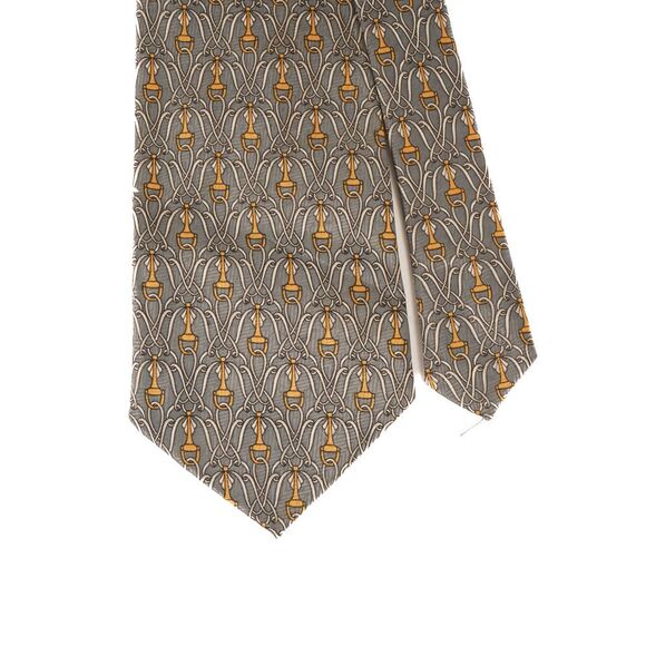 Versace Grey Classic Horsebit Reapeating Pattern Tie - Picture 2 of 6